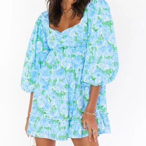 Show Me Your Mumu Mandi Mini Dress in Something Blue Floral - Size Medium